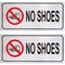 2-Pack No Shoes Signs - Remove Shoes Wall Plates, Self-Adhesive Aluminum Sign for Wall or Door, Silver - 7.87 x 3.6 Inches